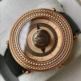 Versace V Metal Icon Quartz Silver Dial Brown Leather Strap Watch For Men - VQL010015 Authentic Buy Shop Now