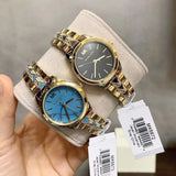 Michael Kors Petite Runway Mercer Blue Dial Gold Steel Strap Watch For Women - MK6673 Authentic Buy Shop Now