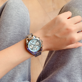 Michael Kors Bradshaw Chronograph Blue Dial Silver Steel Strap Watch For Women - MK6098 Authentic Buy Shop Now