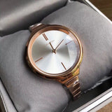 Calvin Klein Lively White Dial Rose Gold Steel Strap Watch for Women - K4U23626 Authentic Buy Shop Now