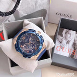 Guess Genesis Quartz Blue Dial Blue Silicone Strap Watch For Men - W1254G3 Authentic Buy Shop Now