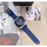 Guess Genesis Multi Function Analog Blue Dial Blue Rubber Strap Watch For Men - W1254G1 Authentic Buy Shop Now