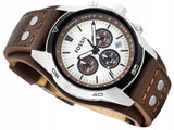 Fossil Coachman Chronograph Silver Dial Brown Leather Strap Watch for Men - CH2565 Authentic Buy Shop Now