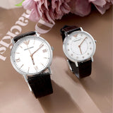 Emporio Armani Kappa Quartz White Dial Black Leather Strap Watch For Men - AR80015 Authentic Buy Shop Now