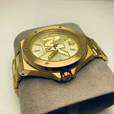 Michael Kors Lennox Three-Hand Quartz Gold Dial Gold Steel Strap Watch For Men - MK8939 Authentic Buy Shop Now