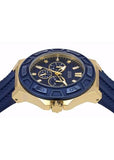 Guess Force Blue & Rose Gold Dial Blue Silicone Strap Watch For Men - W0674G2 Authentic Buy Shop Now