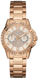 Guess Sassy Quartz White Dial Rose Gold Steel Strap Watch For Women - W0705L3 Authentic Buy Shop Now