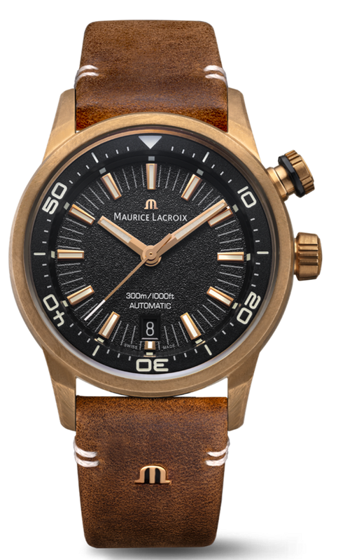 Maurice Lacroix Pontos Diver Limited Edition Black Dial Brown Leather Strap Watch For Men - PT6248-BRZ01-330-3 Authentic Buy Shop Now