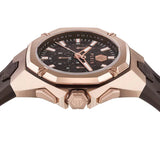Philipp Plein Octagon Rose Gold Dial Brown Silicone Strap Watch for Men - PWTBA0223 Authentic Buy Shop Now