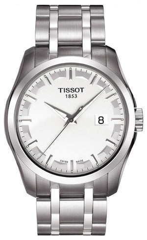 Tissot T Trend Couturier Chronograph White Dial Silver Steel Strap Watch For Men - T035.410.11.031.00 Authentic Buy Shop Now