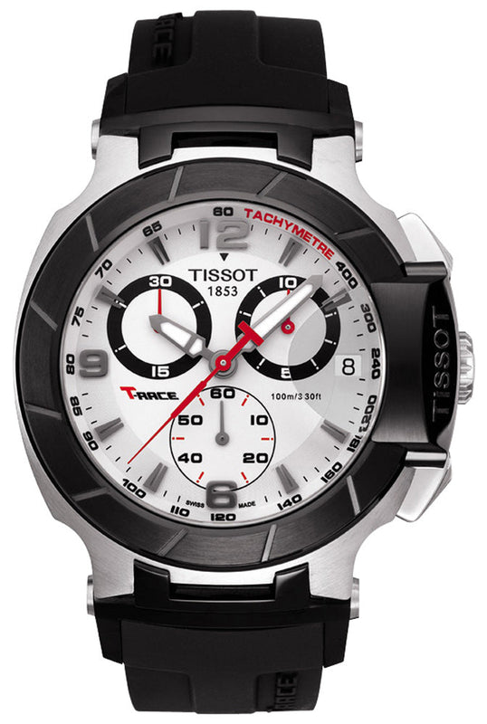 Tissot T Race Chronograph White Dial Black Rubber Strap Watch for Men - T048.417.27.037.00 Authentic Buy Shop Now