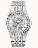 Bulova Phantom Crystal Silver Dial Silver Steel Strap Watch for Men - 96A236 Authentic Buy Shop Now