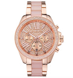 Michael Kors Wren Crystals Rose Gold Dial Rose Gold Steel Strap Watch for Women - MK6096 Authentic Buy Shop Now