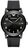 Emporio Armani Luigi Quartz Black Dial Black Silicon Strap Watch For Men - AR11071 Authentic Buy Shop Now