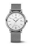 IWC Portofino Automatic White Dial Silver Mesh Bracelet Watch for Men - IW356505 Authentic Buy Shop Now