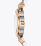 Tory Burch Classic T White Dial Two Tone Steel Strap Watch for Women - TBW9011 Authentic Buy Shop Now