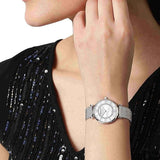 Emporio Armani Gianni T-Bar Quartz Mother of Pearl Dial Silver Mesh Bracelet Watch For Women - AR11319 Authentic Buy Shop Now