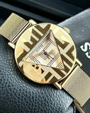 Guess Iconic Quartz Gold Dial Gold Mesh Bracelet Watch For Women - GW0527L2 Authentic Buy Shop Now