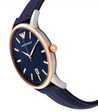 Emporio Armani Renato Analog Blue Dial Black Leather Strap Watch For Men - AR2506 Authentic Buy Shop Now