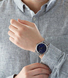 Emporio Armani Luigi Quartz Blue Dial Silver Mesh Bracelet Watch For Men - AR11230 Authentic Buy Shop Now