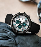 Emporio Armani Renato Chronograph Silver Dial Black Leather Strap Watch for Men - AR11473 Authentic Buy Shop Now