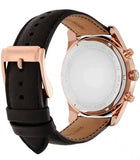 Michael Kors Lexington Chronograph Rose Gold Dial Black Leather Strap Watch For Men - MK8516 Authentic Buy Shop Now