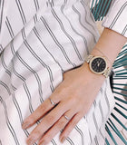 Michael Kors Mini Darci Quartz Black Dial Gold Steel Strap Watch For Women - MK3738 Authentic Buy Shop Now