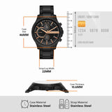 Armani Exchange Chronograph Black Dial Black Steel Strap Watch For Men - AX2429 Authentic Buy Shop Now