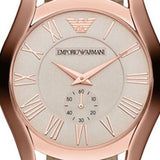 Emporio Armani Valente Analog Beige Dial Beige Leather Strap Watch For Men - AR1667 Authentic Buy Shop Now