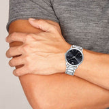 Emporio Armani Luigi Quartz Black Dial Silver Steel Strap Watch For Men - AR2499 Authentic Buy Shop Now