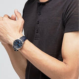Emporio Armani Renato Analog Blue Dial Black Leather Strap Watch For Men - AR2506 Authentic Buy Shop Now