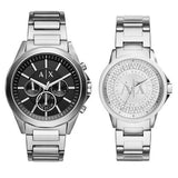 Armani Exchange Drexler Chronograph Black Dial Silver Steel Strap Watch for Men - AX2600 Authentic Buy Shop Now