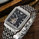 Emporio Armani Diego Automatic Black Dial Silver Steel Strap Watch For Men - AR60057 Authentic Buy Shop Now