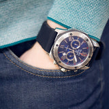 Bulova Marine Star Blue Dial Black Silicone Strap Watch for Men - 98B258 Authentic Buy Shop Now