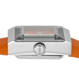 Gucci G-Frame Square Mother of Pearl Orange Dial Orange Leather Strap Watch For Women - YA128532 Authentic Buy Shop Now