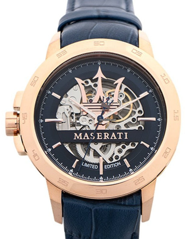 Maserati Automatic Blue Dial Blue Leather Strap Watch For Men - R8821119005 Authentic Buy Shop Now