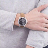 Maserati Successo Black Dial Beige Leather Strap Watch For Men - R8851121004 Authentic Buy Shop Now