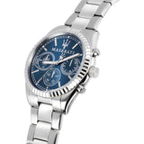 Maserati Competizione Chronograph Blue Dial Silver Steel Strap Watch For Men - R8853100013 Authentic Buy Shop Now
