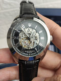 Maserati Traguardo Automatic Black Dial Black Leather Strap Watch For Men - R8871612001 Authentic Buy Shop Now