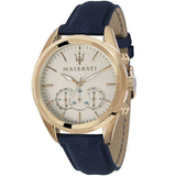 Maserati Epoca Chronograph White Dial Black Leather Strap Watch For Men - R8871618016 Authentic Buy Shop Now