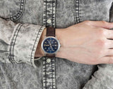 Maserati Epoca Chronograph Blue Dial Brown Leather Strap Watch For Men - R8871618001 Authentic Buy Shop Now