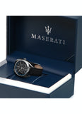 Maserati Trimarano Chronograph Black Dial Black Leather Strap Watch For Men - R8871632001 Authentic Buy Shop Now