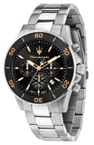 Maserati Competizione Chronograph Black Dial Silver Steel Strap Watch For Men - R8873600003 Authentic Buy Shop Now