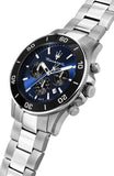 Maserati Competizione Chronograph Blue Dial Silver Steel Strap Watch For Men - R8873600009 Authentic Buy Shop Now