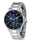 Maserati Competizione Chronograph Blue Dial Silver Steel Strap Watch For Men - R8873600009 Authentic Buy Shop Now