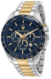 Maserati Traguardo Chronograph Limited Edition Blue Dial Two Tone Steel Strap Watch For Men - R8873612046 Authentic Buy Shop Now