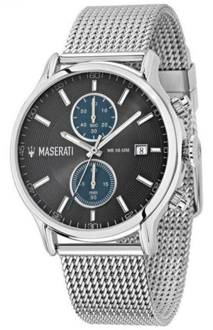 Maserati Epoca 42mm Black Dial Steel Silver Mesh Bracelet Watch For Men - R8873618003 Authentic Buy Shop Now