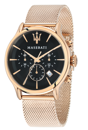 Maserati Epoca Black Dial Gold Mesh Bracelet Watch For Men - R8873618005 Authentic Buy Shop Now
