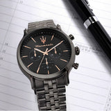 Maserati Epoca Limited Edition Chronograph Black Dial Black Steel Strap Watch For Men - R8873618019 Authentic Buy Shop Now