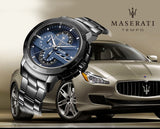 Maserati Ingegno Tachymeter Blue Dial Black Steel Strap Watch For Men - R8873619001 Authentic Buy Shop Now